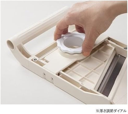 Mandoline Jumbo Slicer, Japanese Stainless Steel Blade, Beige