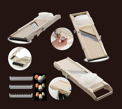 Mandoline Jumbo Slicer, Japanese Stainless Steel Blade, Beige