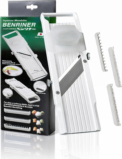 Mandoline Jumbo Slicer, Japanese Stainless Steel Blade, Beige