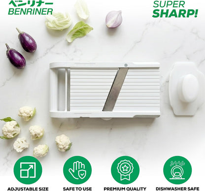 Mandoline Jumbo Slicer, Japanese Stainless Steel Blade, Beige