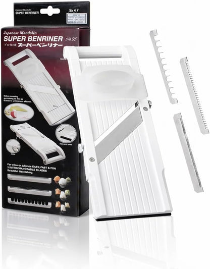 Mandoline Jumbo Slicer, Japanese Stainless Steel Blade, Beige