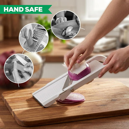 Mandoline Jumbo Slicer, Japanese Stainless Steel Blade, Beige