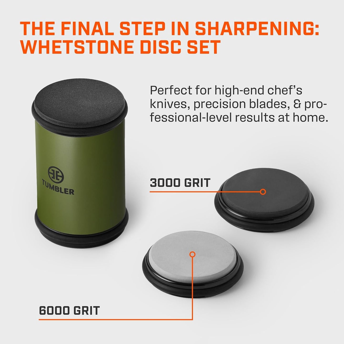 Pro Whetstones, 3000 & 6000 Grit | Compatible with Pro Rolling Knife Sharpener™, Corundum Grit 3000 & 6000 Whetstone Discs for a Razor-Sharp Finish