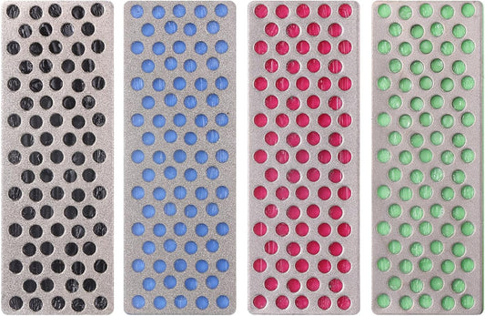 4pcs Mini Knife Sharpening Stones Whetstone Set 240/360/500/1000 Grits Diamond Sharpener Portable Hand Sharpen Tools for Knives Scissors