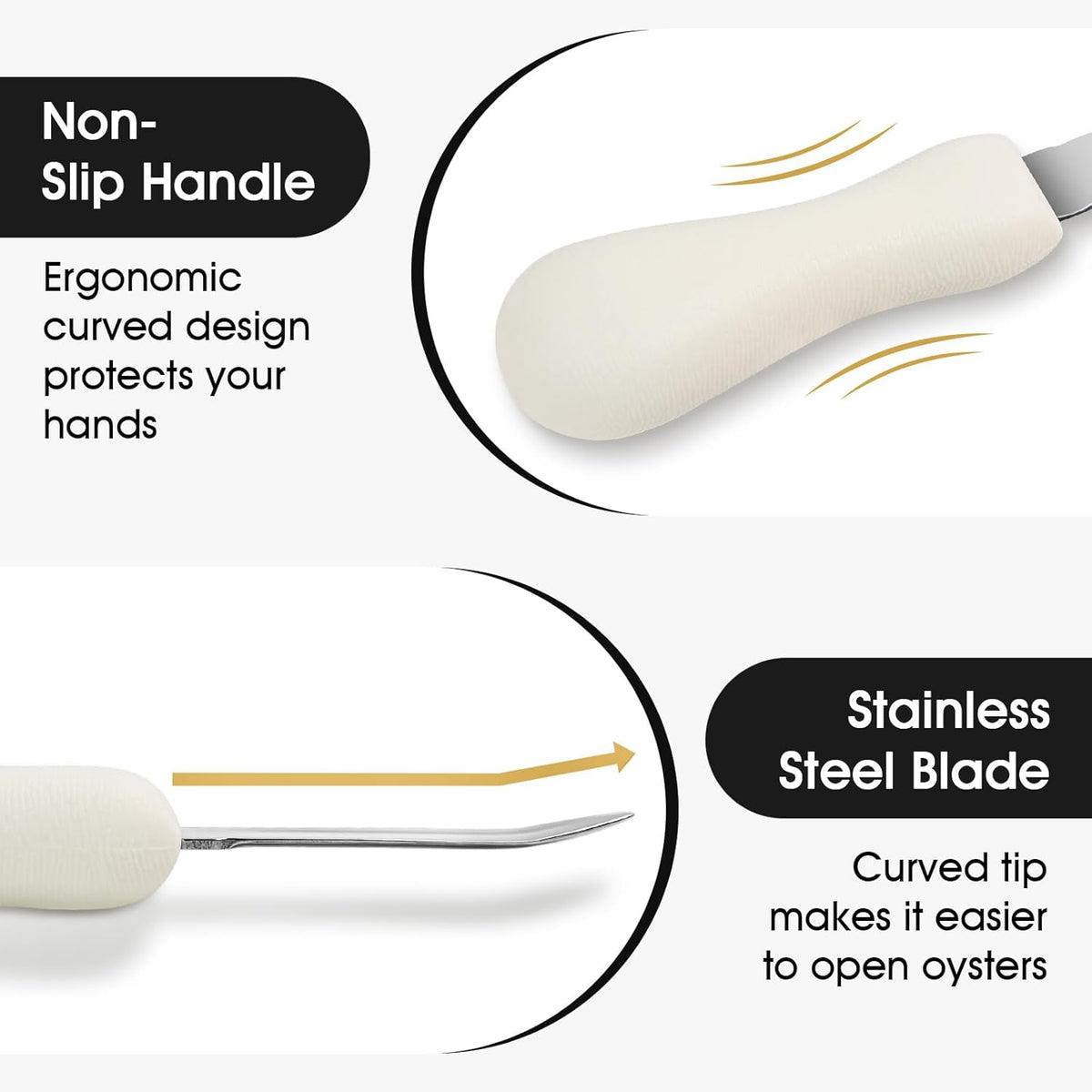 Stainless Steel Oyster Shucking Knife with Cut Resistant Gloves