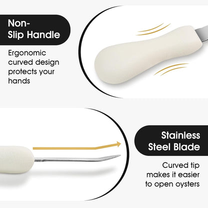 Stainless Steel Oyster Shucking Knife with Cut Resistant Gloves