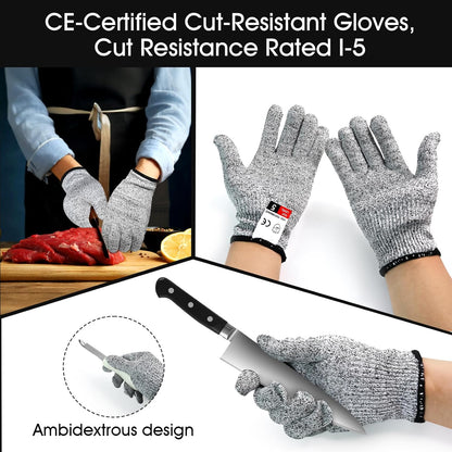 Stainless Steel Oyster Shucking Knife with Cut Resistant Gloves