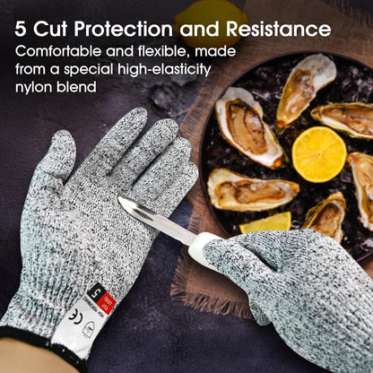 Stainless Steel Oyster Shucking Knife with Cut Resistant Gloves