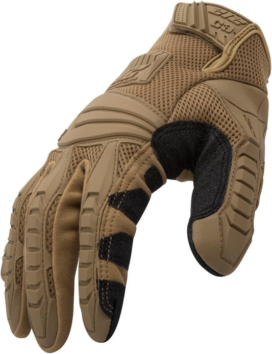 Cut-Resistant Impact Protection Work Gloves, EN Level 3, Breathable Air Mesh, Secure Fit Adjustable Cuff, Tan, X-Large