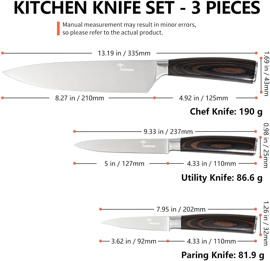 7-Inch Santoku Knife, High-Carbon Stainless Steel, Pakkawood Handle | 5Cr15MoV steel, 7-inch hollow-edge blade, Pakkawood handle, for slicing, dicing and mincing produce and proteins