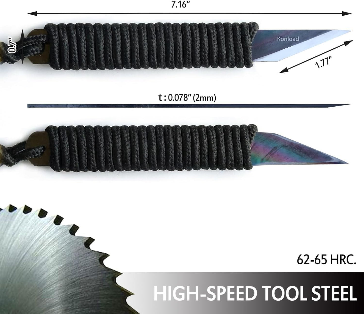 Kiridashi Knife Right Hand for Woodworking, Marking, Scribing, Carving, Whittling, Professional Handmade Kiridashi Knife-Black