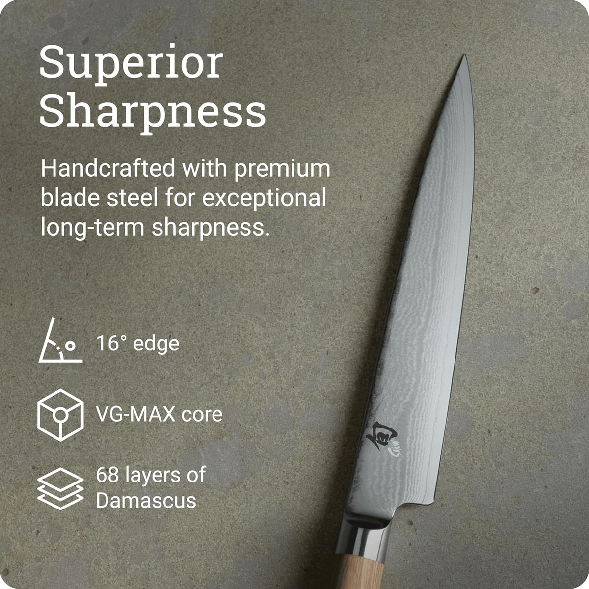 Classic Blonde 6" Utility Knife | Handcrafted Japanese Kitchen Knife, Precision and Sharpness, VG-MAX Core, Damascus Stainless Steel Cladding, Pakkawood Handle