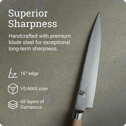 Classic Blonde 6" Utility Knife | Handcrafted Japanese Kitchen Knife, Precision and Sharpness, VG-MAX Core, Damascus Stainless Steel Cladding, Pakkawood Handle