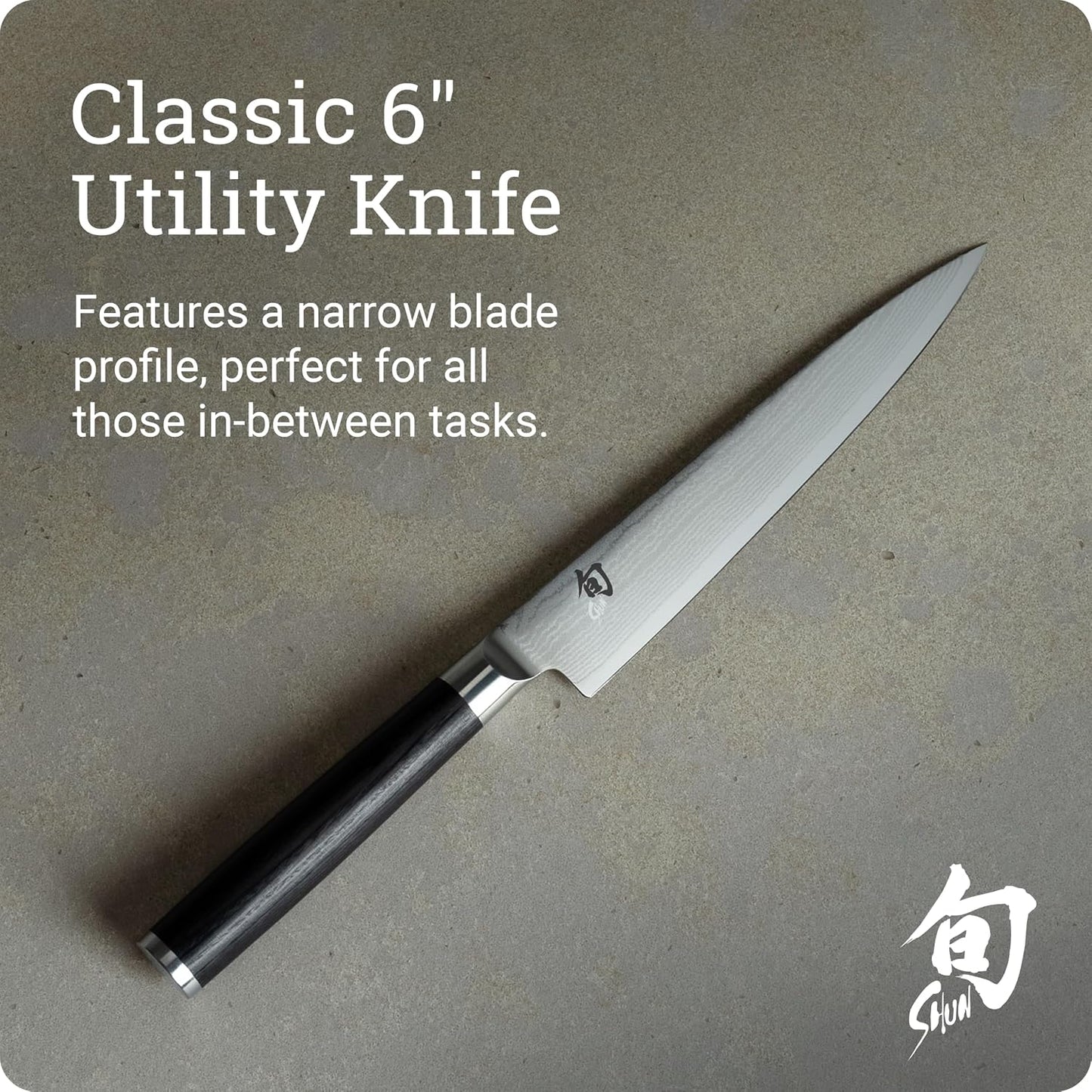 Classic Blonde 6" Utility Knife | Handcrafted Japanese Kitchen Knife, Precision and Sharpness, VG-MAX Core, Damascus Stainless Steel Cladding, Pakkawood Handle