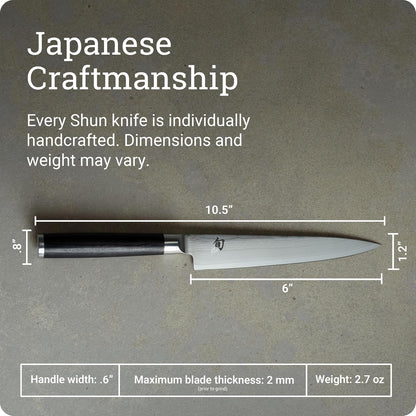 Classic Blonde 6" Utility Knife | Handcrafted Japanese Kitchen Knife, Precision and Sharpness, VG-MAX Core, Damascus Stainless Steel Cladding, Pakkawood Handle