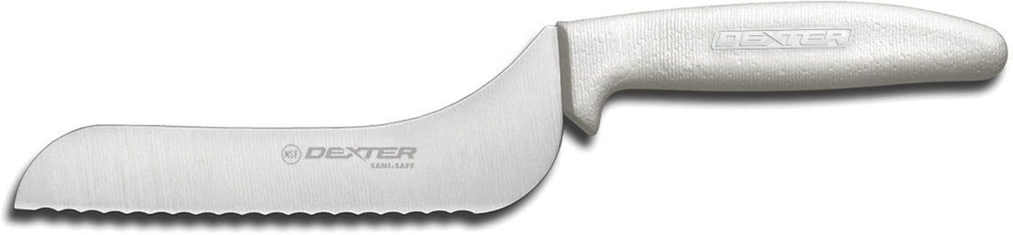9” Scalloped Offset Slicer with Red Handle – S360-9SCR, High-Carbon Stainless Steel Blade, Ergonomic Non-Slip Grip, NSF Certified, Color-Coded for Food Safety – Made in the USA