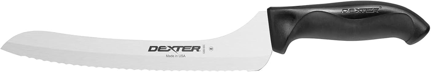 9” Scalloped Offset Slicer with Red Handle – S360-9SCR, High-Carbon Stainless Steel Blade, Ergonomic Non-Slip Grip, NSF Certified, Color-Coded for Food Safety – Made in the USA