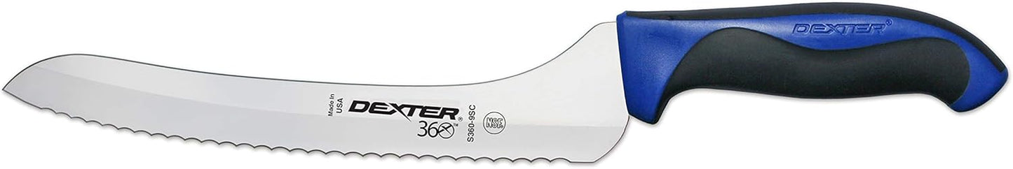9” Scalloped Offset Slicer with Red Handle – S360-9SCR, High-Carbon Stainless Steel Blade, Ergonomic Non-Slip Grip, NSF Certified, Color-Coded for Food Safety – Made in the USA