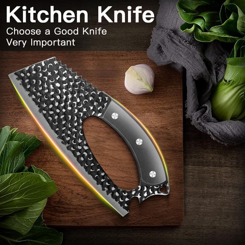 Meat Cleaver,8.6 inch Kitchen Knife Sharp Blade,Gray
