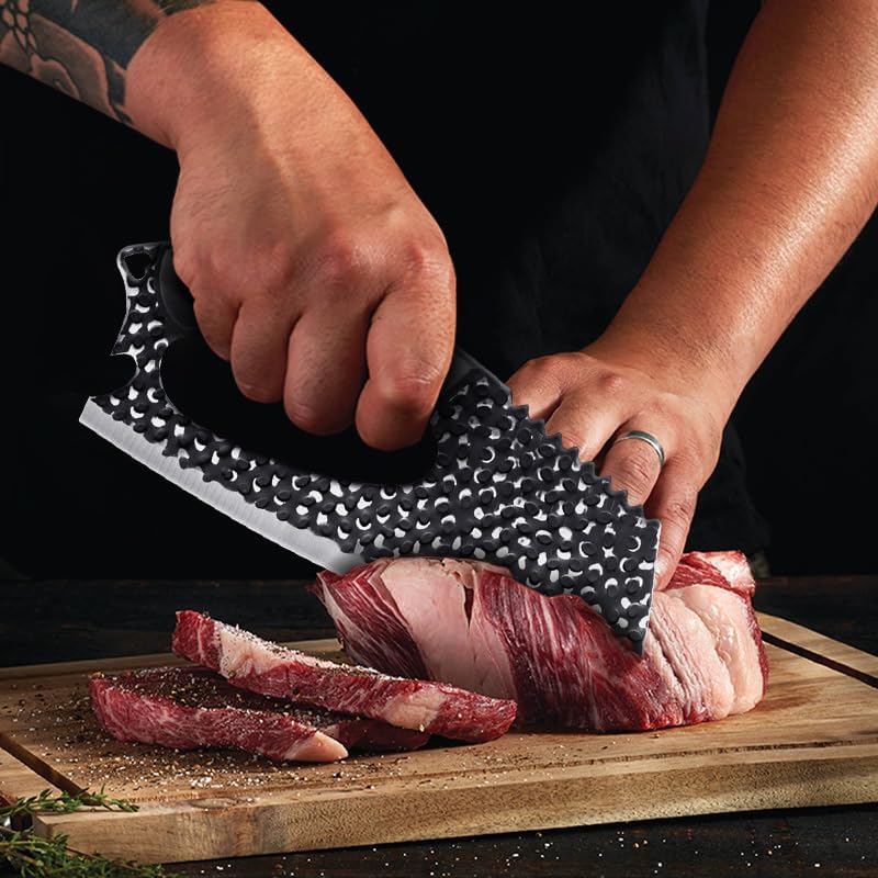 Meat Cleaver,8.6 inch Kitchen Knife Sharp Blade,Gray