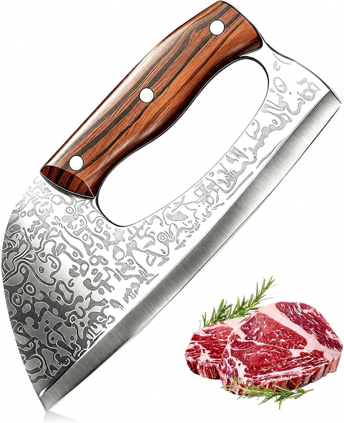 Meat Cleaver,8.6 inch Kitchen Knife Sharp Blade,Gray