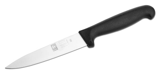 4.75" Straight-Edge Utility Knife, High Carbon German Stainless Steel Razor Sharp Blade, Super-Grip Black Polypropylene Handle