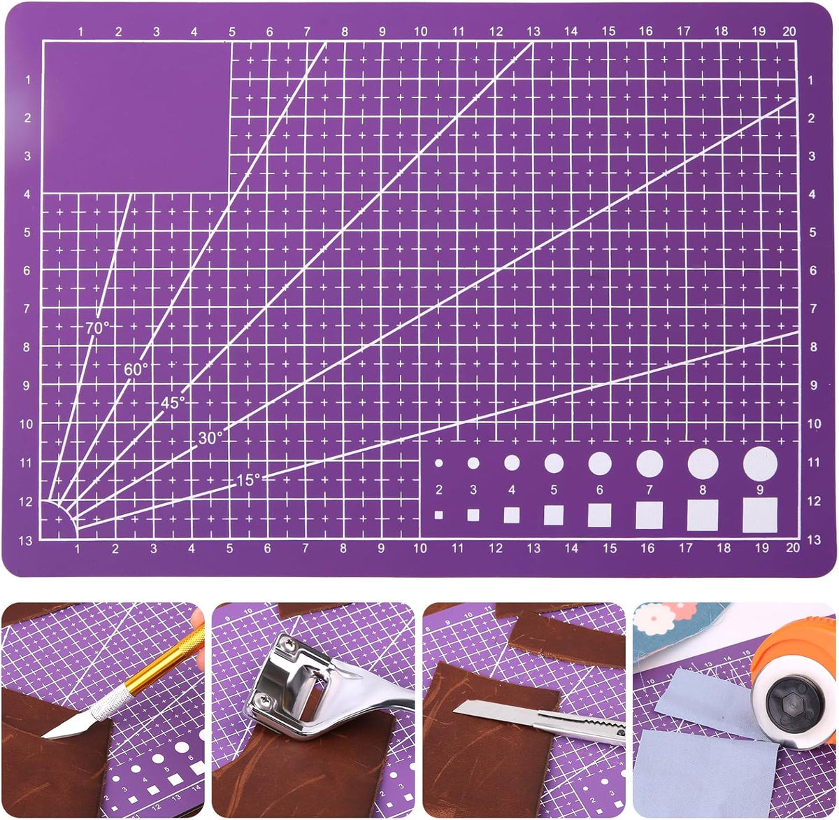 A5 Self Healing Cutting Mat Rotating Cutting Mats for Quilting | 8.5in×6in Small Cutting Mat Double Sided Craft Cutting Mats for Crafts for Scrapbooking, Quilting, Fabric, Sewing Projects