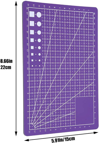 A5 Self Healing Cutting Mat Rotating Cutting Mats for Quilting | 8.5in×6in Small Cutting Mat Double Sided Craft Cutting Mats for Crafts for Scrapbooking, Quilting, Fabric, Sewing Projects