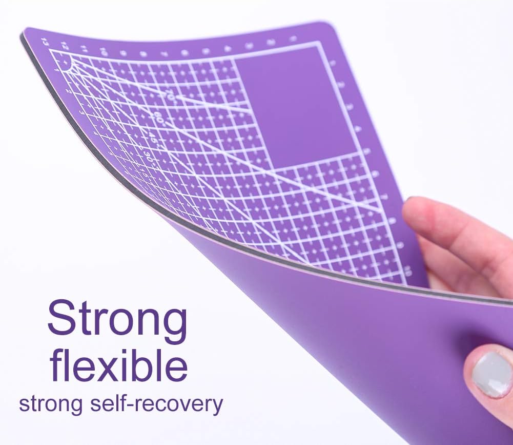 A5 Self Healing Cutting Mat Rotating Cutting Mats for Quilting | 8.5in×6in Small Cutting Mat Double Sided Craft Cutting Mats for Crafts for Scrapbooking, Quilting, Fabric, Sewing Projects