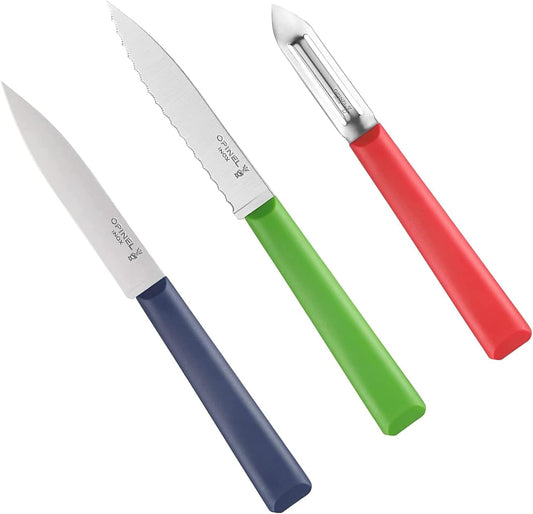 Les Essentials+ Trio Set, Paring, Serrated Paring, Peeler