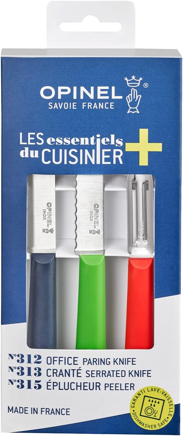 Les Essentials+ Trio Set, Paring, Serrated Paring, Peeler