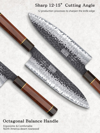 7" Nakiri Knife, Handcrafted Razor Sharp Meat Vegetable Cleaver | High Carbon Steel Asian Chopping Chef Knife, Multipurpose Vegetable Kitchen Knife with Gift Box for Men and Women