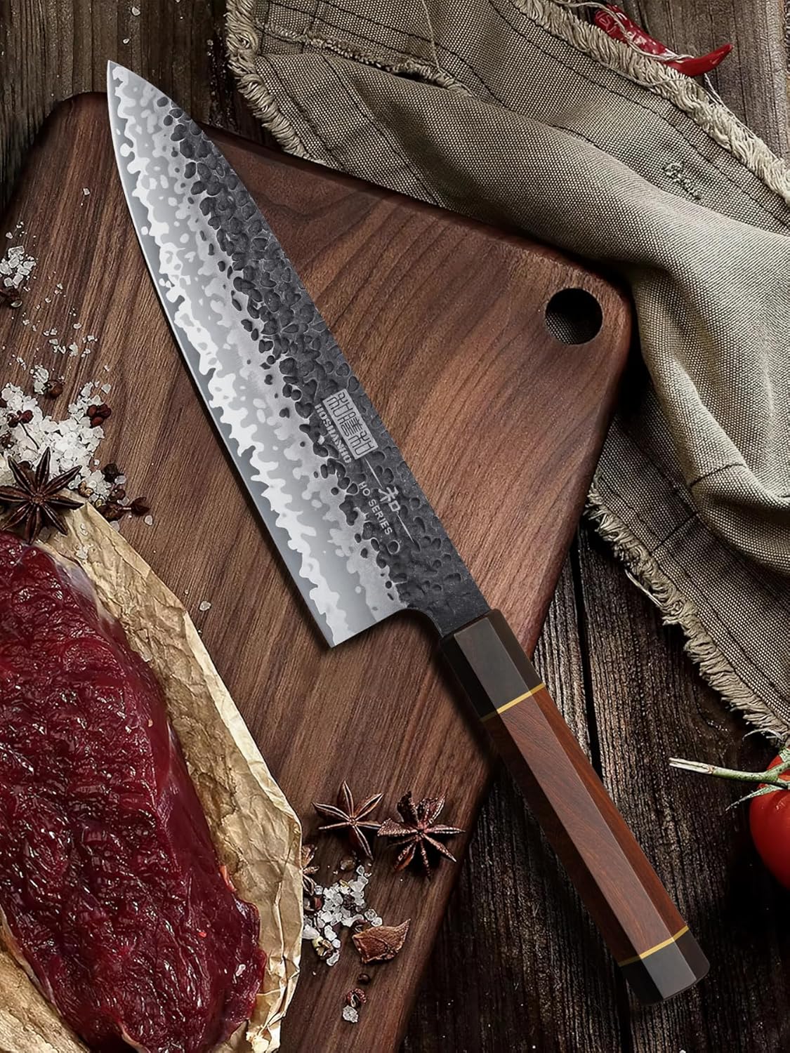 7" Nakiri Knife, Handcrafted Razor Sharp Meat Vegetable Cleaver | High Carbon Steel Asian Chopping Chef Knife, Multipurpose Vegetable Kitchen Knife with Gift Box for Men and Women