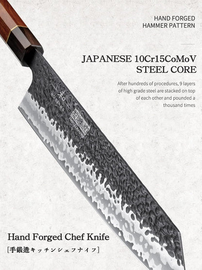 7" Nakiri Knife, Handcrafted Razor Sharp Meat Vegetable Cleaver | High Carbon Steel Asian Chopping Chef Knife, Multipurpose Vegetable Kitchen Knife with Gift Box for Men and Women