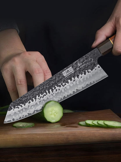 7" Nakiri Knife, Handcrafted Razor Sharp Meat Vegetable Cleaver | High Carbon Steel Asian Chopping Chef Knife, Multipurpose Vegetable Kitchen Knife with Gift Box for Men and Women