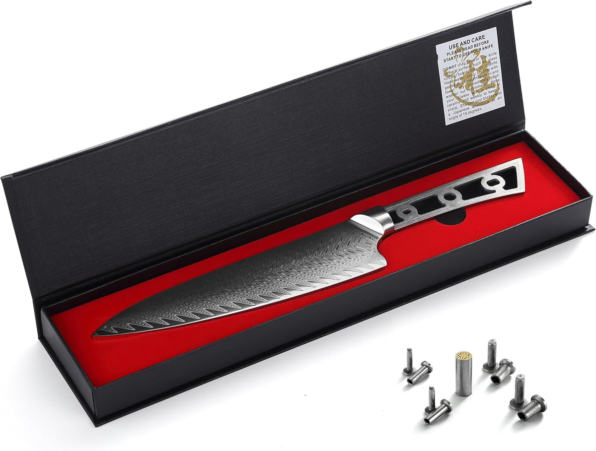KATSURA Woodworking Project Kit – Gyuto Chef Knife Blank – 8 Inch with 50mm wide blade – Japanese Premium AUS 10, 67 Layers Damascus Steel – Thunder-X Series – NO LOGO
