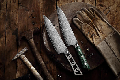 KATSURA Woodworking Project Kit – Gyuto Chef Knife Blank – 8 Inch with 50mm wide blade – Japanese Premium AUS 10, 67 Layers Damascus Steel – Thunder-X Series – NO LOGO