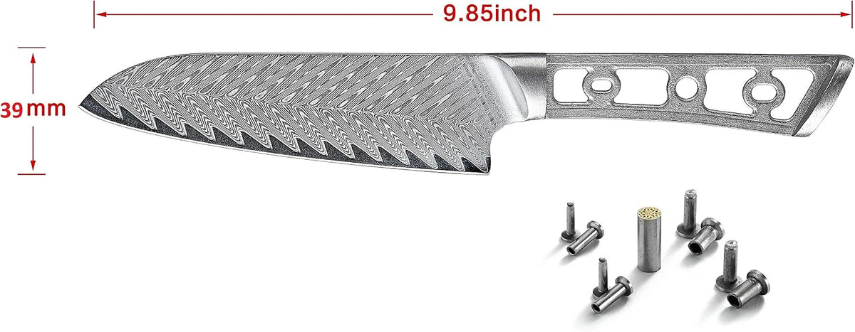 KATSURA Woodworking Project Kit – Gyuto Chef Knife Blank – 8 Inch with 50mm wide blade – Japanese Premium AUS 10, 67 Layers Damascus Steel – Thunder-X Series – NO LOGO