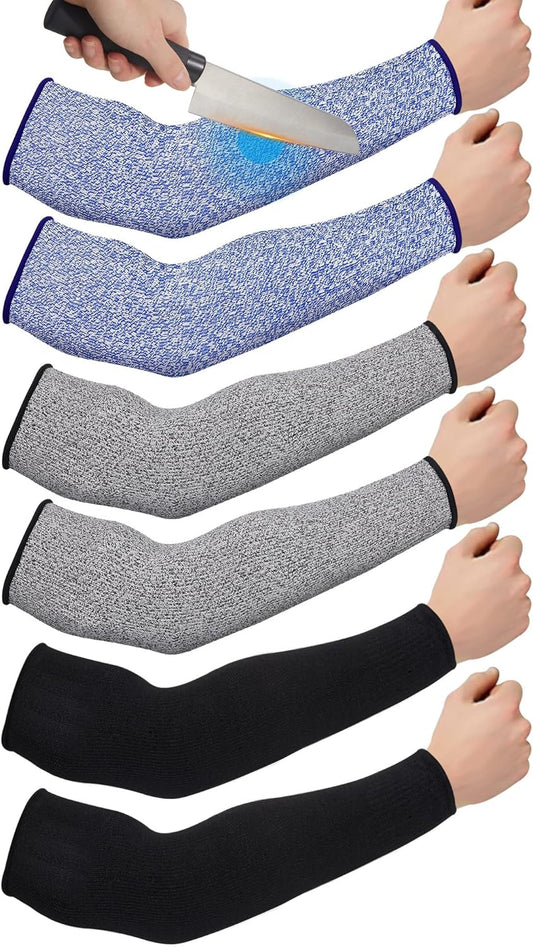 3 Pairs Cut Resistant Arm Sleeves Level 5 Arm Guard Protectors for Welding Gardening Kitchen Thin Skin Bruising Forearm