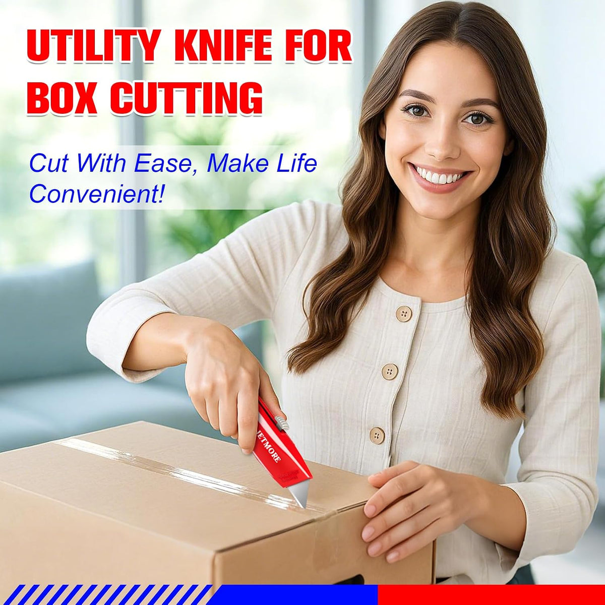 Box Cutter Utility Knife Paper Craft Tool with 10 Blades
