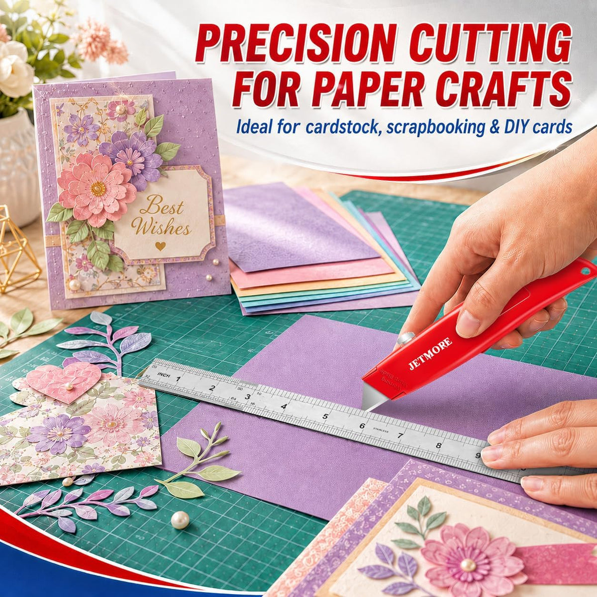 Box Cutter Utility Knife Paper Craft Tool with 10 Blades