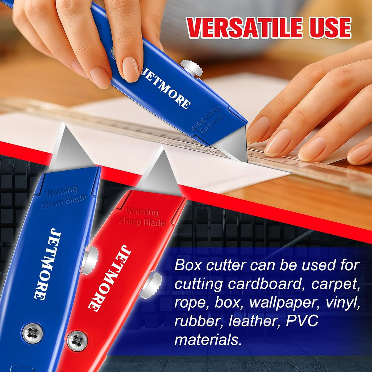 Box Cutter Utility Knife Paper Craft Tool with 10 Blades