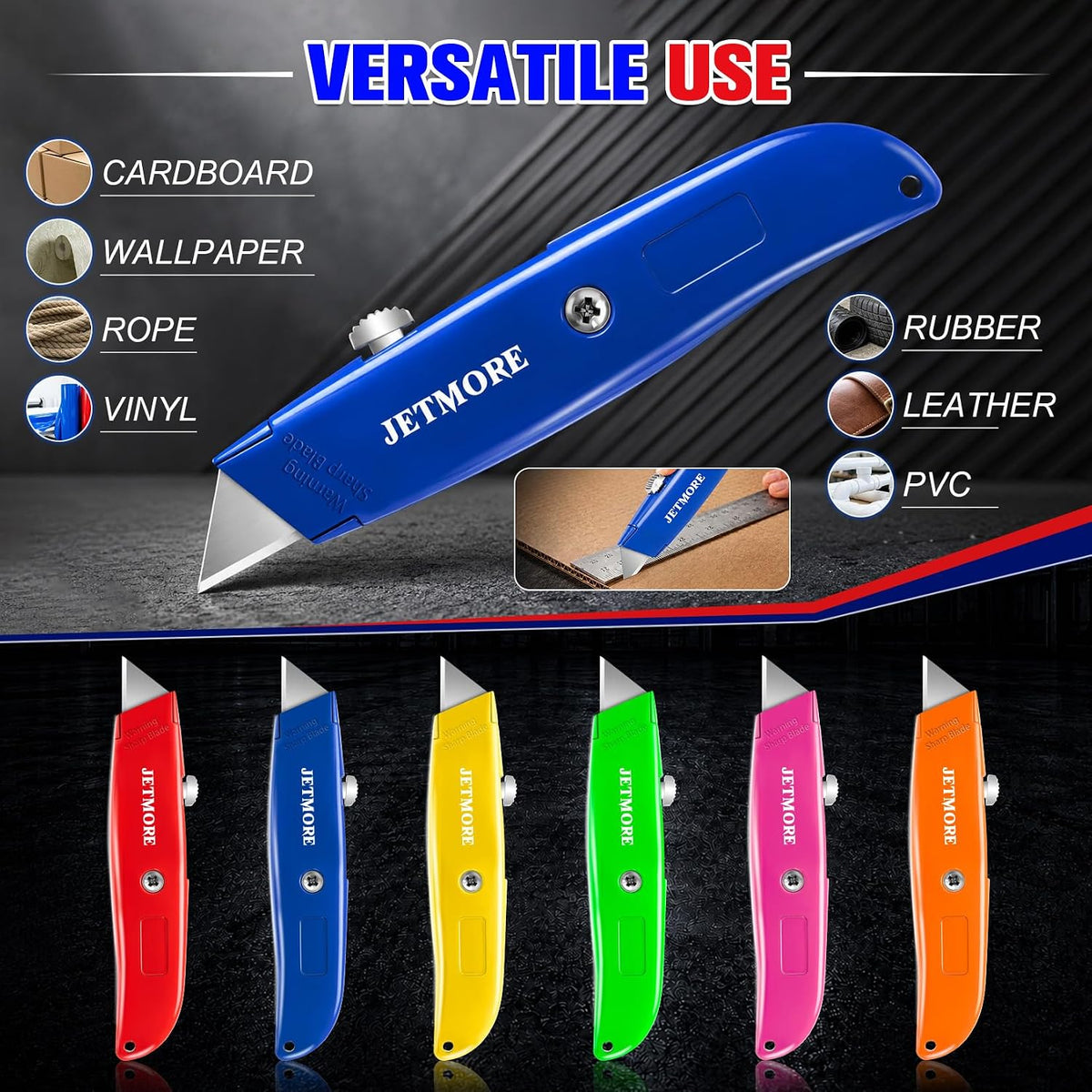 Box Cutter Utility Knife Paper Craft Tool with 10 Blades