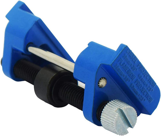 Honing Guide,Sharpening Jig for Chisel (1/8” to 1-7/8”) and Planer Blade (1-3/8” to 3-1/8”), Fixed Angle Knife Sharpener with Clamping Holder,Ideal for Graver and Flat Chisel Woodworking Tool