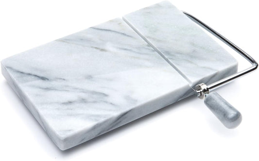 3841COM Fox Run 3841 Marble Cheese Slicer, White | Easily Slice & Serve Cheese | Beautiful White Marble | Charcuterie Board | 1 Replacement Wire | Naturally Cool & Nonstick