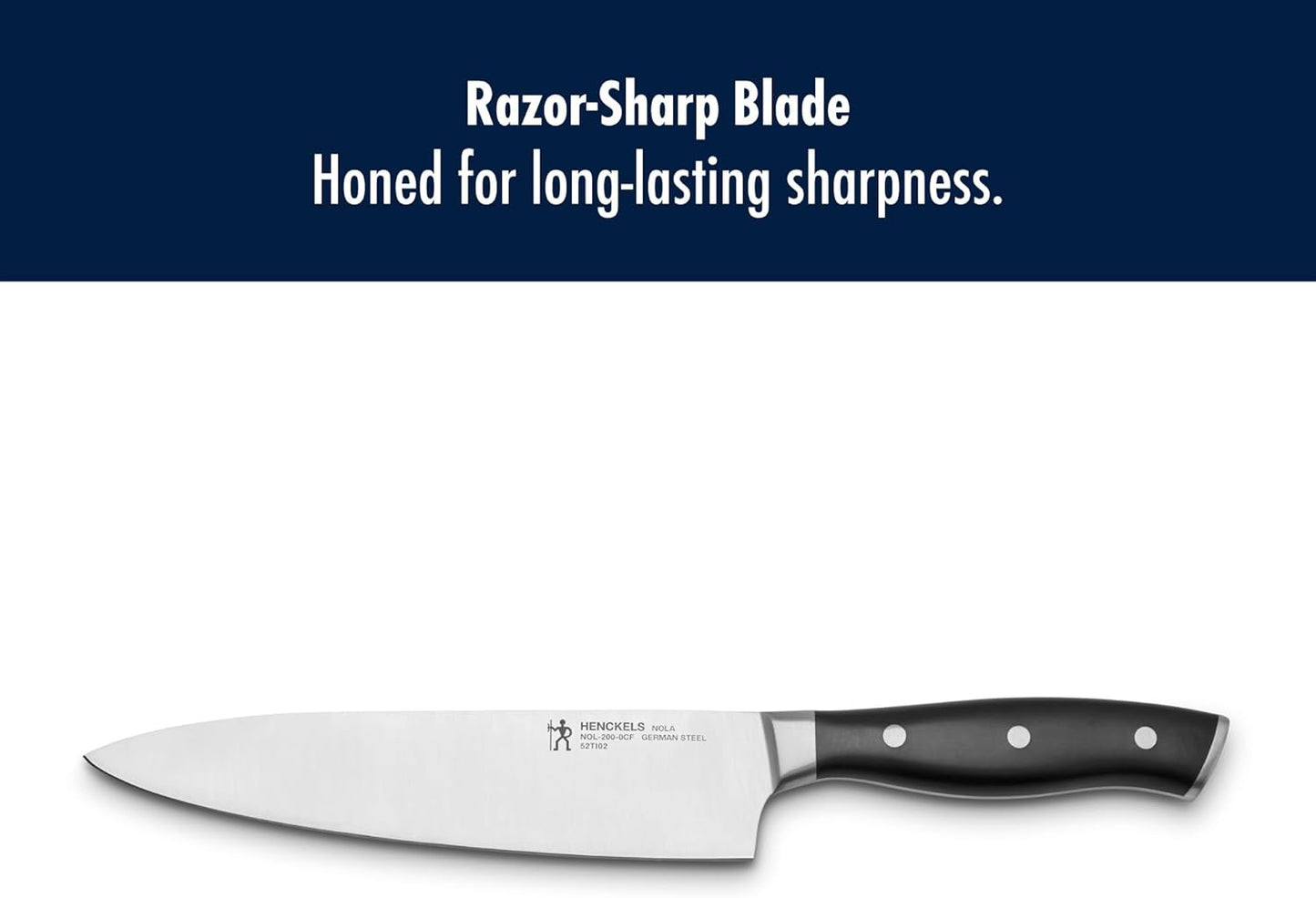 x EMERIL Lagasse The Nola Collection Razor-Sharp German 8-inch Chef's Knife,Made in Company-Owned German Factory with Special Formula Steel perfected for almost 300 Years, Dishwasher Safe