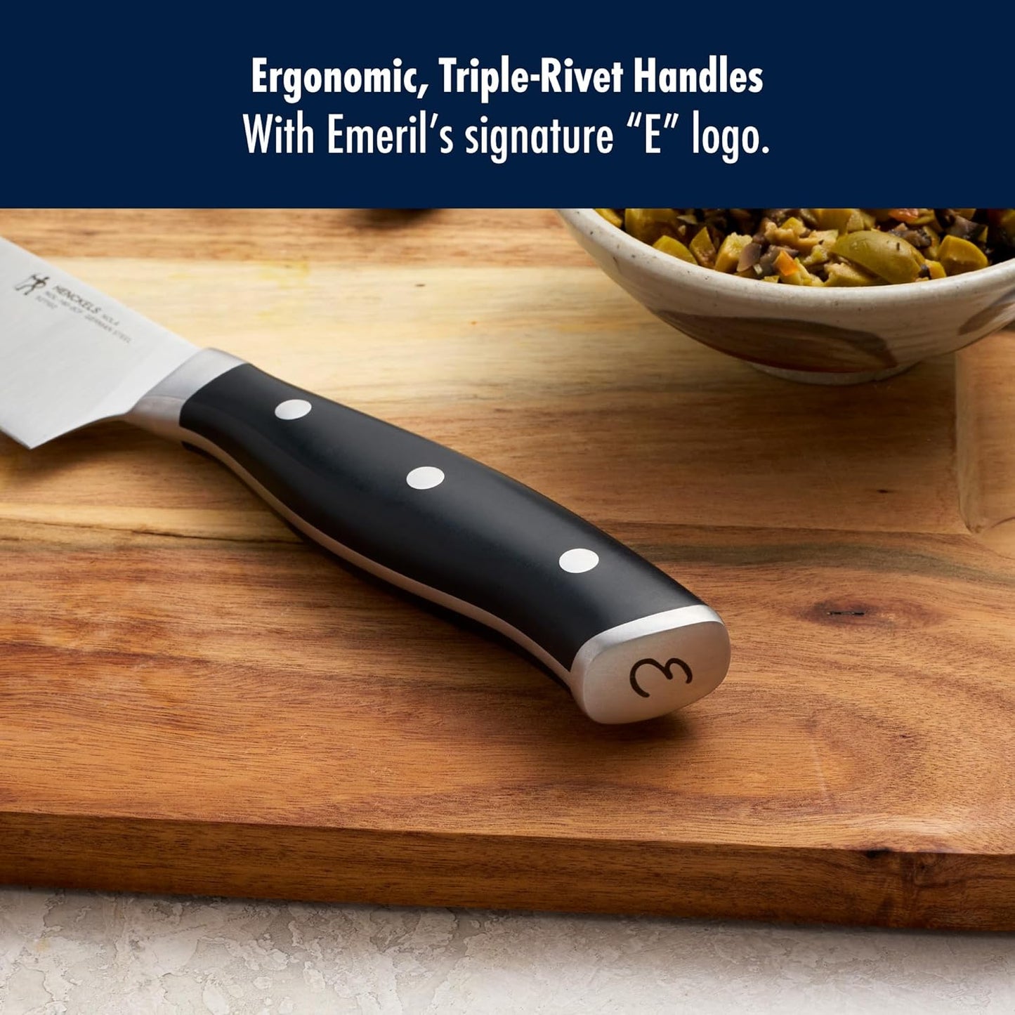 x EMERIL Lagasse The Nola Collection Razor-Sharp German 8-inch Chef's Knife,Made in Company-Owned German Factory with Special Formula Steel perfected for almost 300 Years, Dishwasher Safe