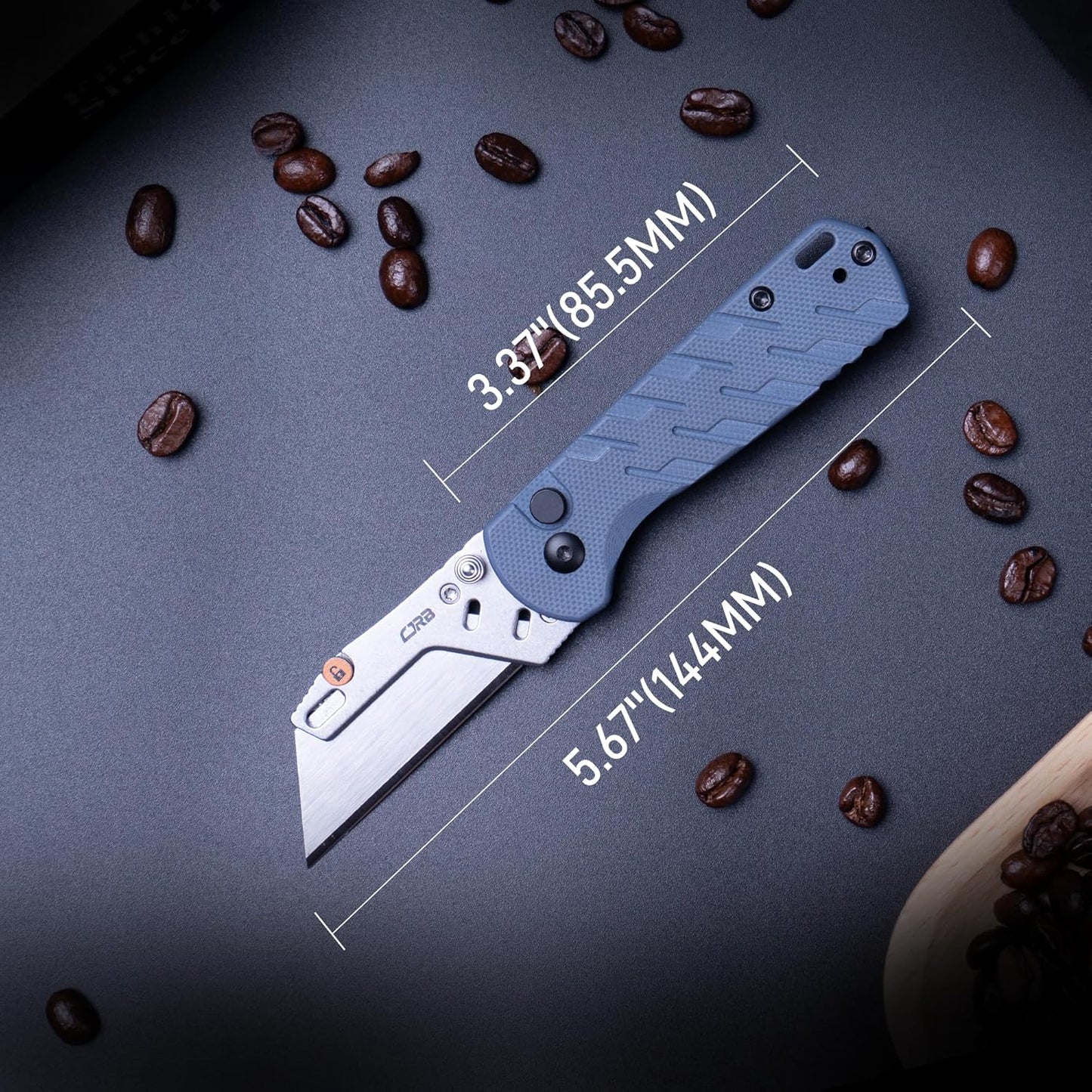 Boxer Folding Utility Knife, Small EDC Knife with G10 Handle, Includes 10PCS Total Blades(J1967 Blue)