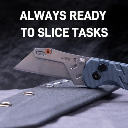 Boxer Folding Utility Knife, Small EDC Knife with G10 Handle, Includes 10PCS Total Blades(J1967 Blue)