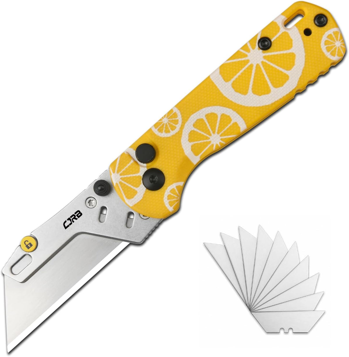 Boxer Folding Utility Knife, Small EDC Knife with G10 Handle, Includes 10PCS Total Blades(J1967 Blue)